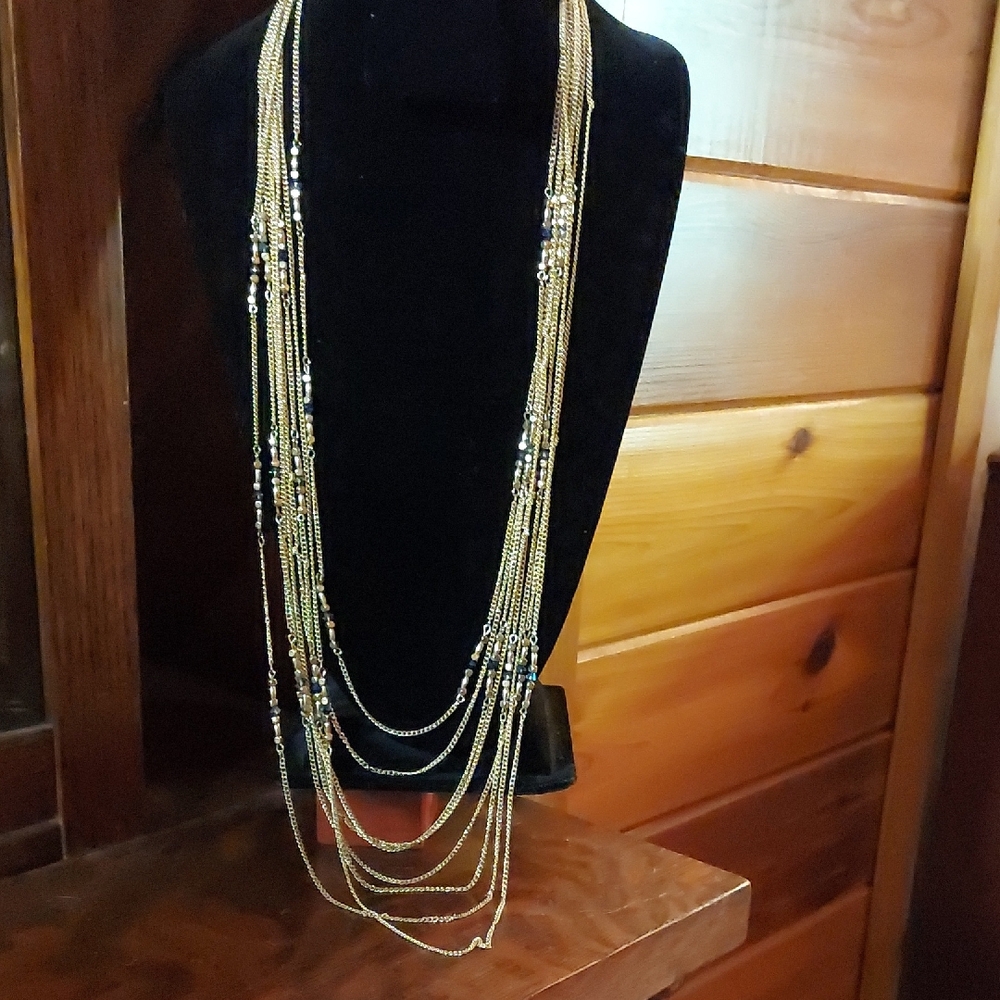 Elegant Gold Multi-Layer Necklace